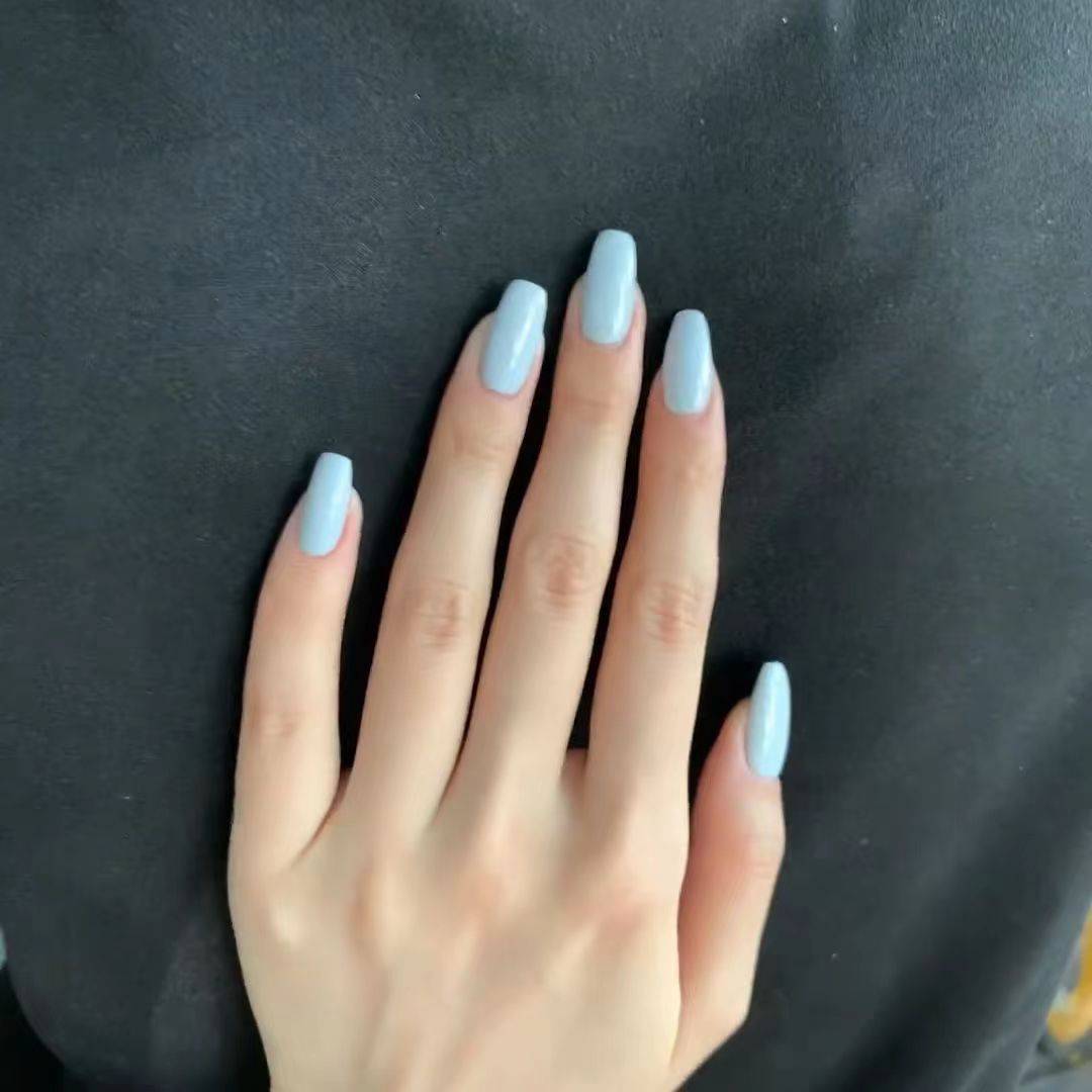 Faux ongles bleu pastel