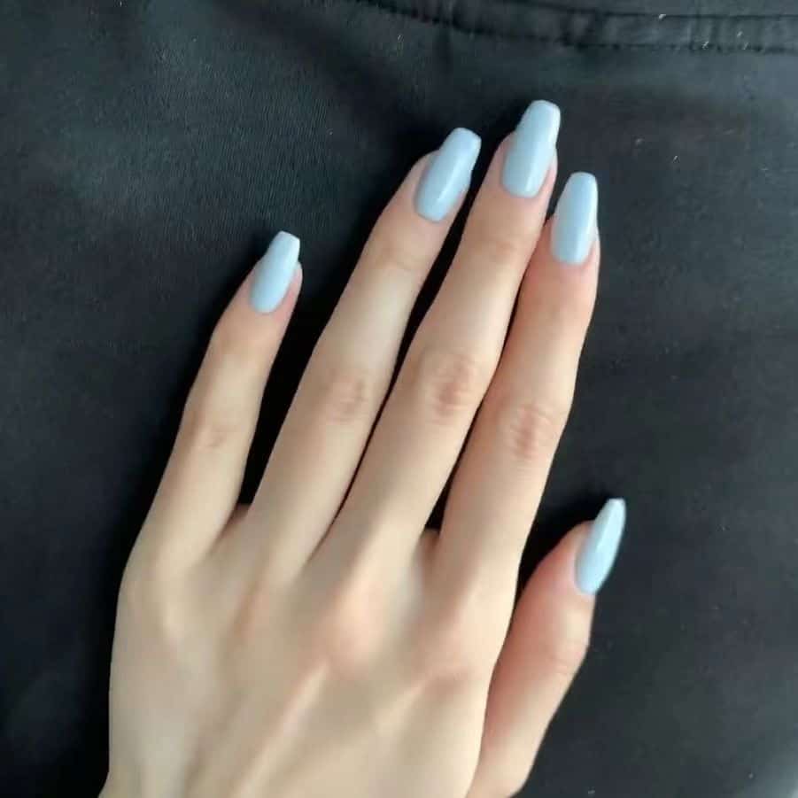 Faux ongles bleu pastel