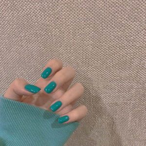 Faux ongles bleu turquoise