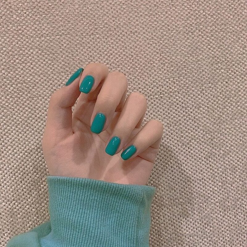 Faux ongles bleu turquoise