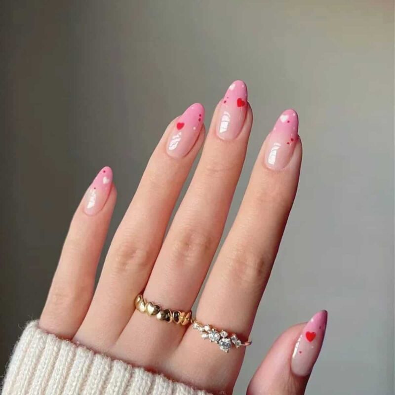 Faux ongles coeur
