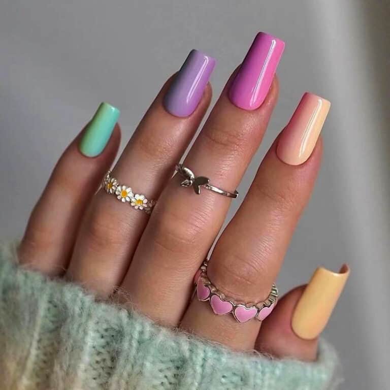 Faux ongles dégradé de couleur