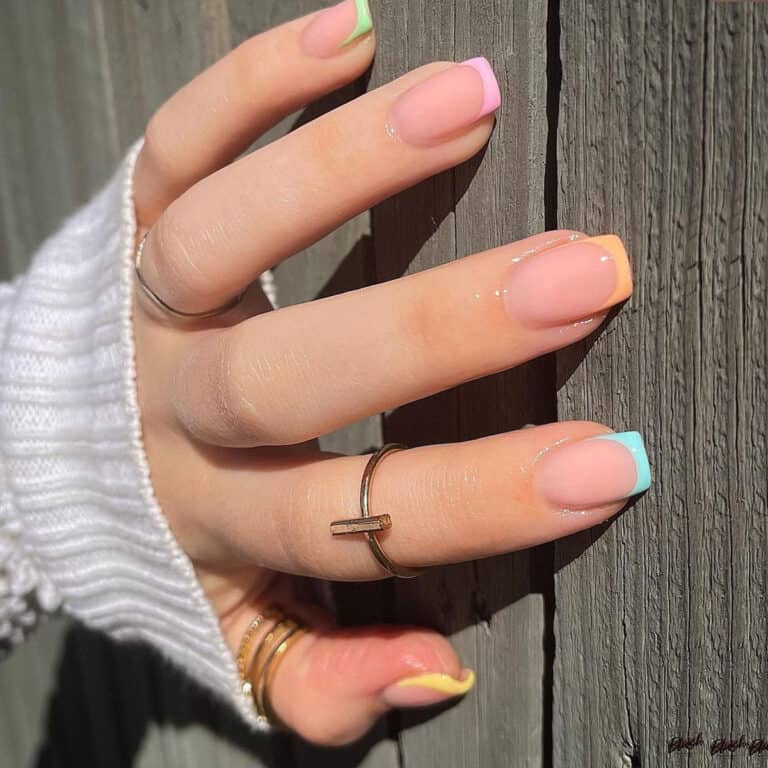 Faux ongles french couleur