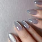 Faux ongles gris pailleté