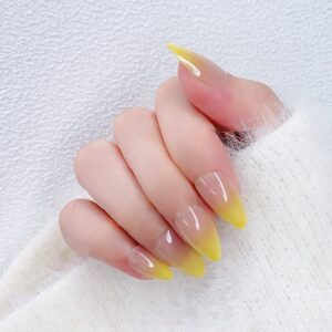 Faux ongles jaune pastel