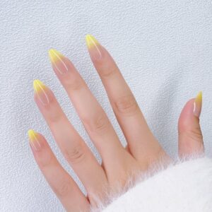 Faux ongles jaune pastel