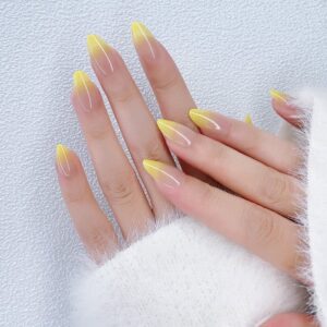 Faux ongles jaune pastel