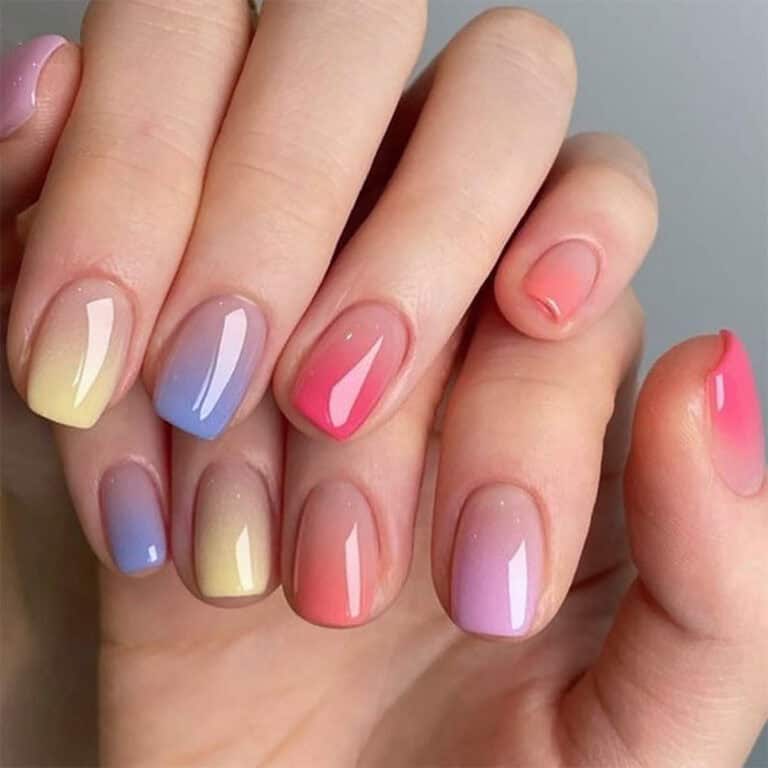Faux ongles multicolore pastel
