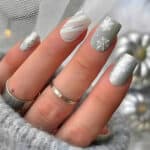 Faux ongles noël argent