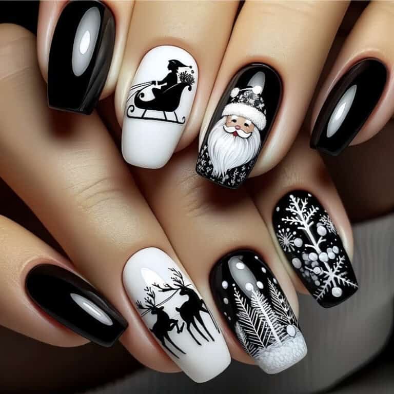 Faux ongles noël renne