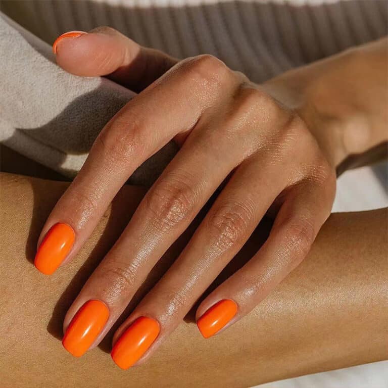 Faux ongles orange fluo
