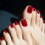 Faux ongles pied rouge