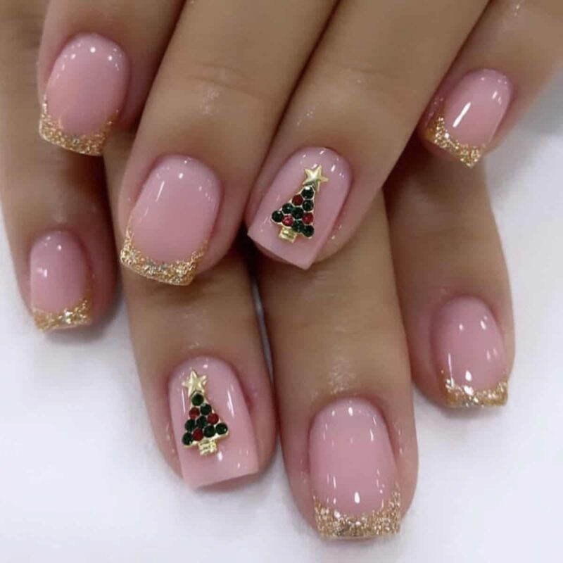 Faux ongles sapin de noël